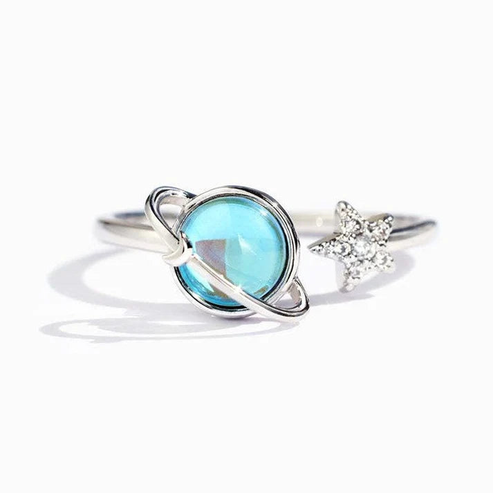 Star and Moon Spinner Ring