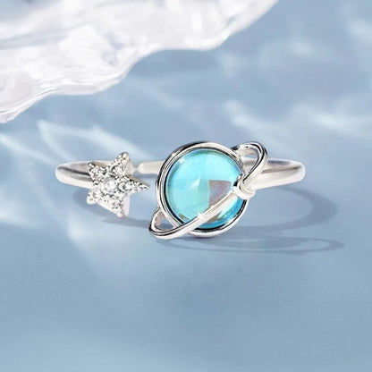 Star and Moon Spinner Ring