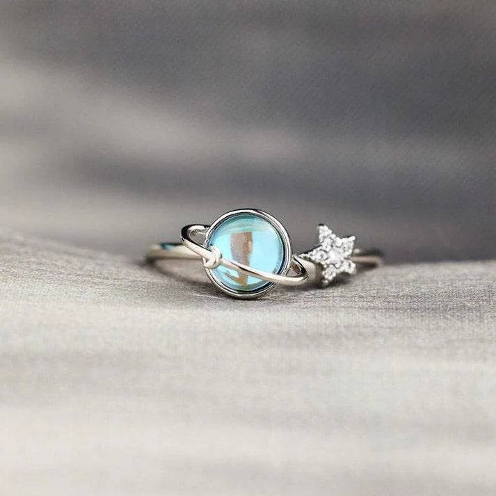 Star and Moon Spinner Ring