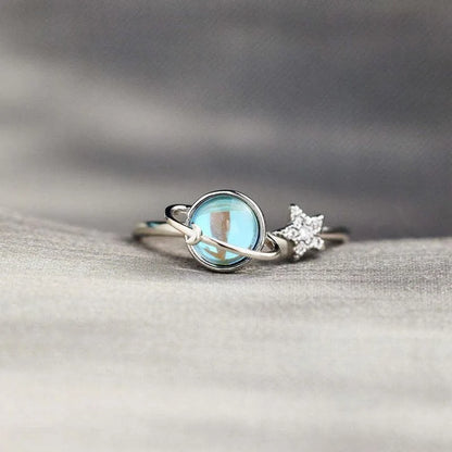 Star and Moon Spinner Ring